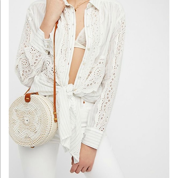 Free People Lovina Straw Crossbody - White - Picture 2 of 8